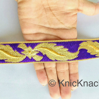 3 Yards Purple Jacquard Weave Trim, Indian Sari Border, Trim By 3 Yards